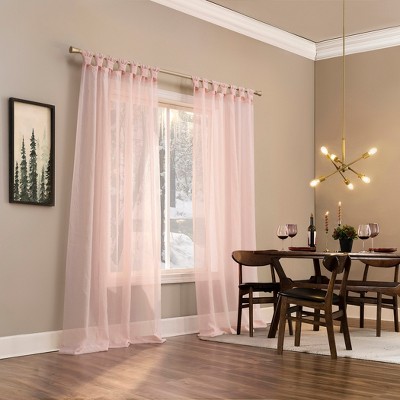 Blush Sheer Polyester Tab Top Window Panel, 51" x 63"