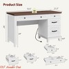 for Work 53.5" Executive Desk w/Power Outlet, Home Office Desk w/Drawers, Wooden Work Desk w/ File Cabinet, Computer Desk - 2 of 4