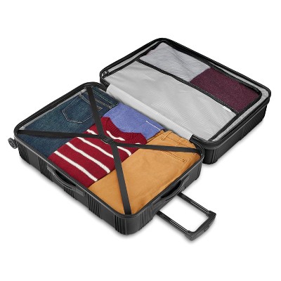 American Tourister NXT Hardside Large Checked Spinner Suitcase - Blackout: 8 Wheels, ABS Shell