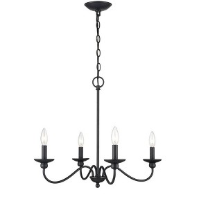 Millennium Lighting Delvona 4 - Light Chandelier in  Matte Black - 1 of 3