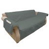 Pet Protector Couch Cover - Waterproof Furniture Protection with Nonslip Straps - 3-Cushion Sofa Cover for Dogs, Cats, or Kids by PETMAKER (Gray) - 3 of 4