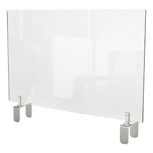 Ghent Clear Partition Extender with Attached Clamp, 29 x 3.88 x 24, Thermoplastic Sheeting - 1 of 3