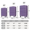 SEVOBAL Luggage 3 in 1 20"/24"/28" 3 pcs/set in ABS Spinner Wheel Luggage, Carry on Suitcase, Combination Lock, Purple, 14.5"*9"*22.2" - 3 of 4