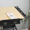 NicBex Home Office Desks Standing Desk Adjustable Height Drafting Desk with Adjustable Desktop, Storage Drawers and 1 Chair for Study, Oak - 4 of 4