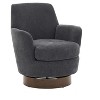 Zeus & Ruta Polyester Swivel Accent Chairs Armchair with Gold Stainless Steel Base for Living Room - 3 of 4