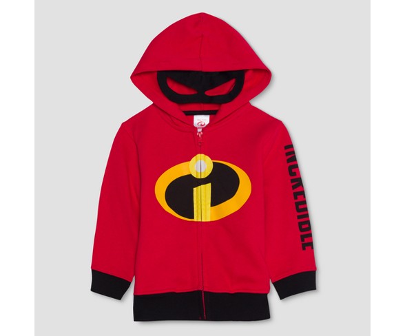 Toddler Boys' The Incredibles Long Sleeve Hoodie Sweatshirt - Red 12M