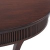55 Downing Street Farmhouse Rustic Vintage Oak Wood Half Round Console Table 31" x 17 1/4" Dark Brown Curved Legs for Living Room Bedroom Bedside - 3 of 4