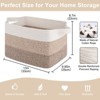 Aoibox Woven Storage Baskets Rectangle Organizer Decorative Nursery Bins for Shelves Clothes Toys Books 3 Pack Gradient Yellow - 2 of 4