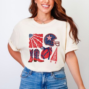 Football Flag Red and Blue - Womens Garment Dyed Tee - 1 of 3
