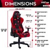 NicBex Adjustable Ergonomics Gaming Chair,360° Swivel Office Chairs with Head&Lumbar Pillow,90°-150° Reclining Chair for Office&Home,250lbs Max,Red - 4 of 4