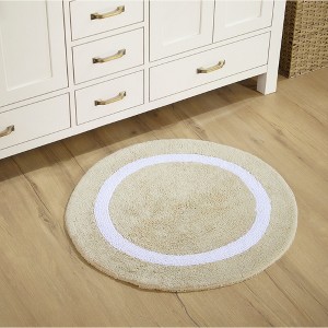 Hotel Bath Rug 100% Premium Cotton Tufted Two Tone Reversible Bathroom Rug, Soft & Water Absorbent, Machine Washable Bath Mat - 1 of 4