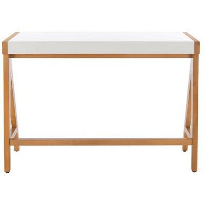 Ripley 46'' Oak and White Industrial Farmhouse Writing Desk