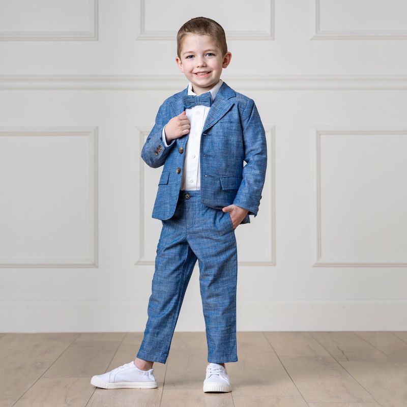 Hope & Henry Boys' Chambray Suit Pant, Toddler, 2 of 8