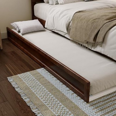AFI Furnishings Mid-Century Modern Trundle Bed, Twin XL, Walnut