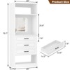 Aheaplus Freestanding Closet System with 3 Drawers, Wooden Closet Organizer with Mirror and Shelves - 2 of 4