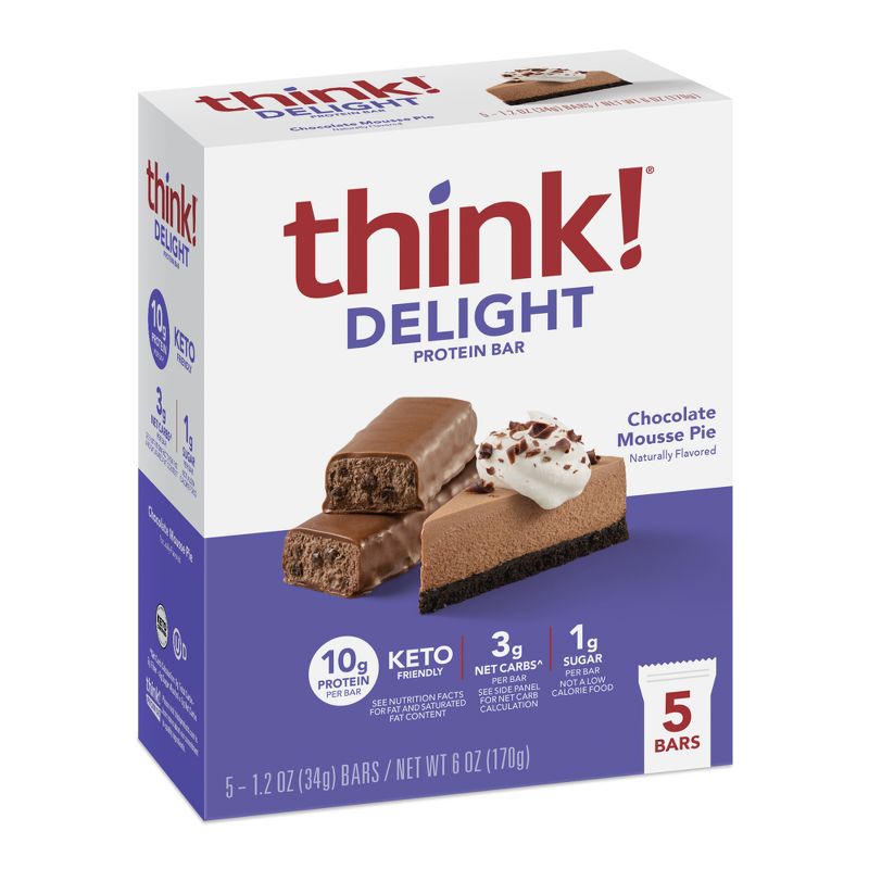 think! High Protein Keto Chocolate Mousse Pie Bars - 5pk, 1 of 16