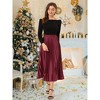 INSPIRE CHIC Women's Party Elastic Waist Metallic Shiny Accordion Pleated Midi Skirt - 2 of 4
