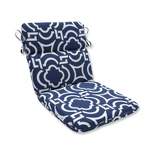 Outdoor Rounded Chair Cushion - Blue/White Geometric - Pillow Perfect