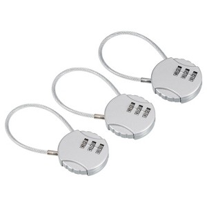 Unique Bargains Outdoor Waterproof 3-Digit Combination Lock with Wire Rope - 1 of 4