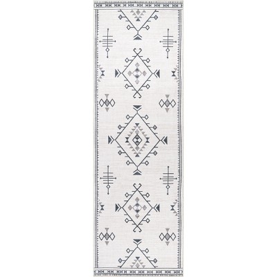 Cream Southwestern 16x10 Washable Synthetic Area Rug