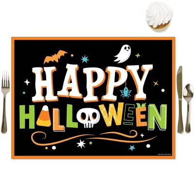 Big Dot of Happiness Jack-O'-Lantern Halloween - Party Table Decorations - Kids Halloween Party Placemats - Set of 16