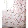 Home Mart Goods Pink White Luxury Floral Embroidery Rod Pocket Window Panel Attached Valance Satin Backing 2 Tie Backs Curtain Set (2 Panels) - 4 of 4