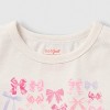 Toddler Girls' 2pk Adaptive Short Sleeve 'Swans/Bows' Graphic T-Shirt - Cat & Jack™ Light Purple/Cream - 3 of 3