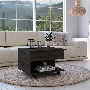 Lift Top Coffee Table, Casters, One Shelf, Carbon Espresso - 1 of 1