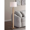 Possini Euro Design Brookline Farmhouse Rustic 63" Tall Standing Floor Lamp Column with LED Side Light Brown Wood Walnut Finish Living Room Bedroom - 2 of 4