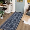 Acekool Washable Area Rug, Vintage Boho Floral, Non-Slip Low Pile Carpet for Living Room, Bedroom, Nursery, Playroom, Dining Room - 4 of 4