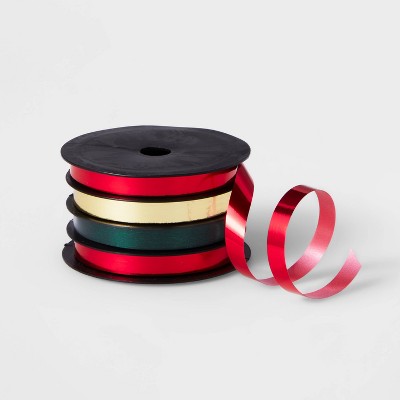 3/8" Curl Ribbon Red/Green/Gold 72ft - Wondershop™