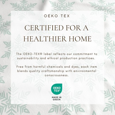 Queen White Snowflake Cotton Flannel Sheet Set