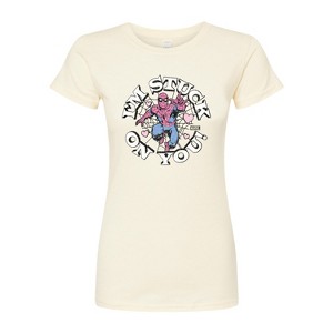 Women's - Marvel - Spider-man Valentine I'm Stuck On You Fitted Graphic T-Shirt - 1 of 3