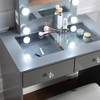 Sapphtopaz Makeup Vanity Desk with Mirror and Lights, Wood Makeup Table and Stool Set with 10 Lights and USB Port and Power Outlet - 3 of 4