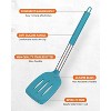 2 Pieces Silicone Spatula Sets, Non Stick Cooking Utensils,Slotted Kitchen Turners,Blue - 4 of 4