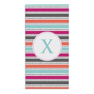 Personalization Mall Hot Pink Pattern Initial Beach Towel - 1 of 2