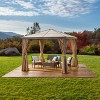 GDFStudio Edwin Outdoor 10' x 10' Aluminum Hardtop Gazebo with Curtains - 2 of 4