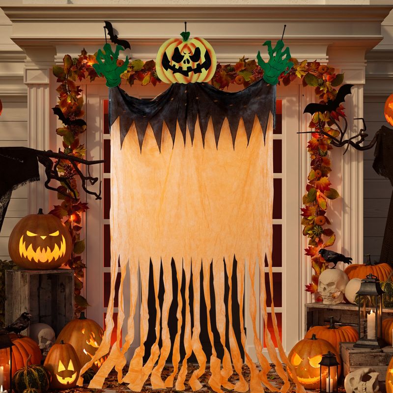 Northlight 11' Scary Jack-O-Lantern Halloween Hanging Decoration, 2 of 6