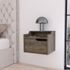 GlasFlength Nightstands Modern Nightstand Bedroom Nightstand Elegant Bedside Table with Drawer for Living Room, Brown, 15.7"*13.3"*12.9" - 2 of 4