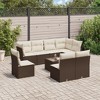 vidaXL Garden Sofa Set Brown and Cream White - 2 of 4