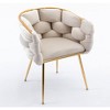 GustoWave Luxury Couch Accent Chair, Modern Comfy Velvet Upholstered Barrel Chairs, Single Sofa Armchair for Living Room - 4 of 4