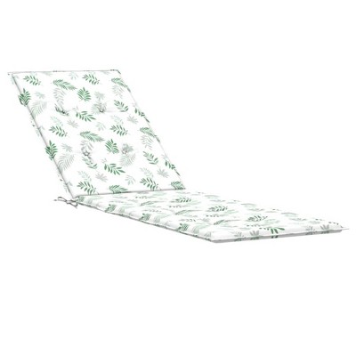 vidaXL Deck Chair Cushion with Leaf Pattern - Durable Oxford Fabric Cushion with Comfortable Foam Fiber Filling - Water Repellent