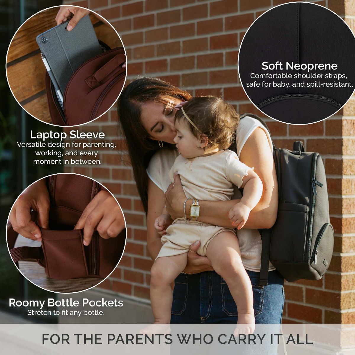 Parker Baby Co. Drift Neoprene Lite Diaper Backpack - thumbnail 7