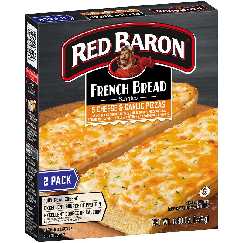 Red Baron Frozen Pizza French Bread 5 Cheese &#38; Garlic - 8.8oz/2pk, 4 of 16