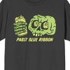 Pabst Blue Ribbon Halloween Skull With Beer Crew Neck Short Sleeve Charcoal Men's T-shirt - 2 of 3