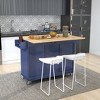 Rolling Kitchen Island Cart, with Wood Desktop, Cabinet and Drawers, Spice Rack, Towel Rack, Wine Rack, for Kitchen, Dining - 4 of 4