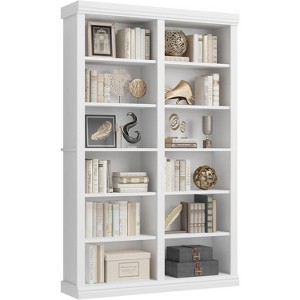 74.5" Tall Bookshelf with Double Storage, 6-Tier Bookshelves with 12 Cubbies, Wide Freestanding Bookcases for Livingroom - 1 of 4
