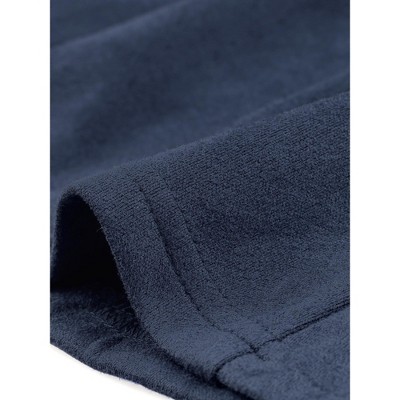 INSPIRE CHIC Women's Notched Collar Button Ruched Long Sleeve Faux Suede Blazer Medium Dark Blue — фото 3