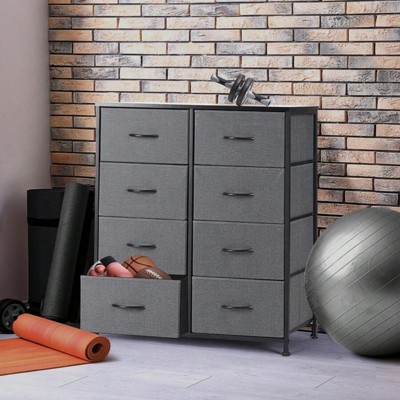 SKRAN Dresser For Bedroom, Storage Drawers, Tall Large Fabric Storage Tower Organizer With Metal Frame Wooden Top For Nursery