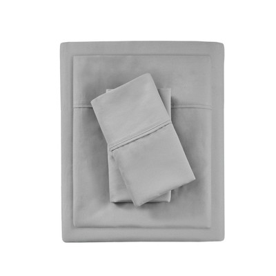 King 1000 Thread Count Cotton Blend Solid Sheet Set Gray - Beautyrest